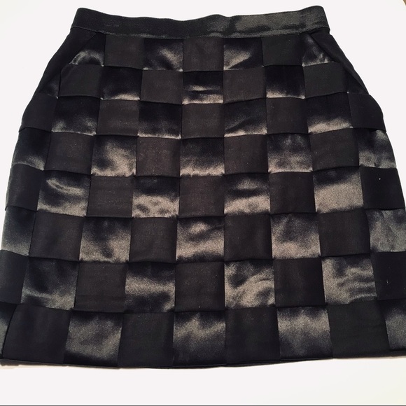 3.1 Phillip Lim Dresses & Skirts - 3.1 Phillip Lim Black Woven Tiled Mini Skirt Satin Size 4